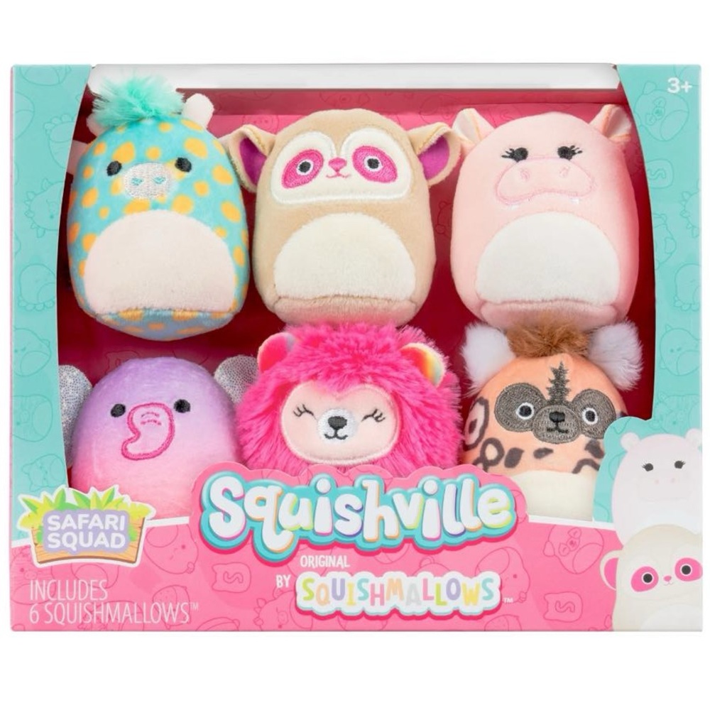 Squishmallows Safari Squad Plush Set - Pink, Blue, Brown